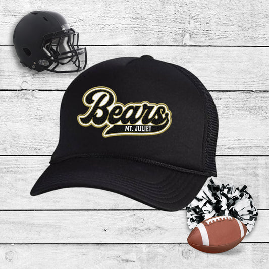 Bears Faux Chenille Patch Black